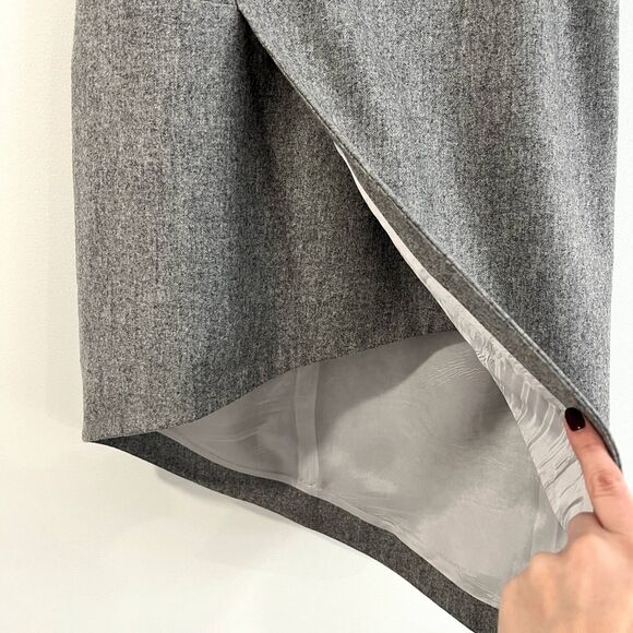 Mugler Paris Asymmetric 100% Wool Mini Pencil Skirt size 36/4 - Picture 4 of 14